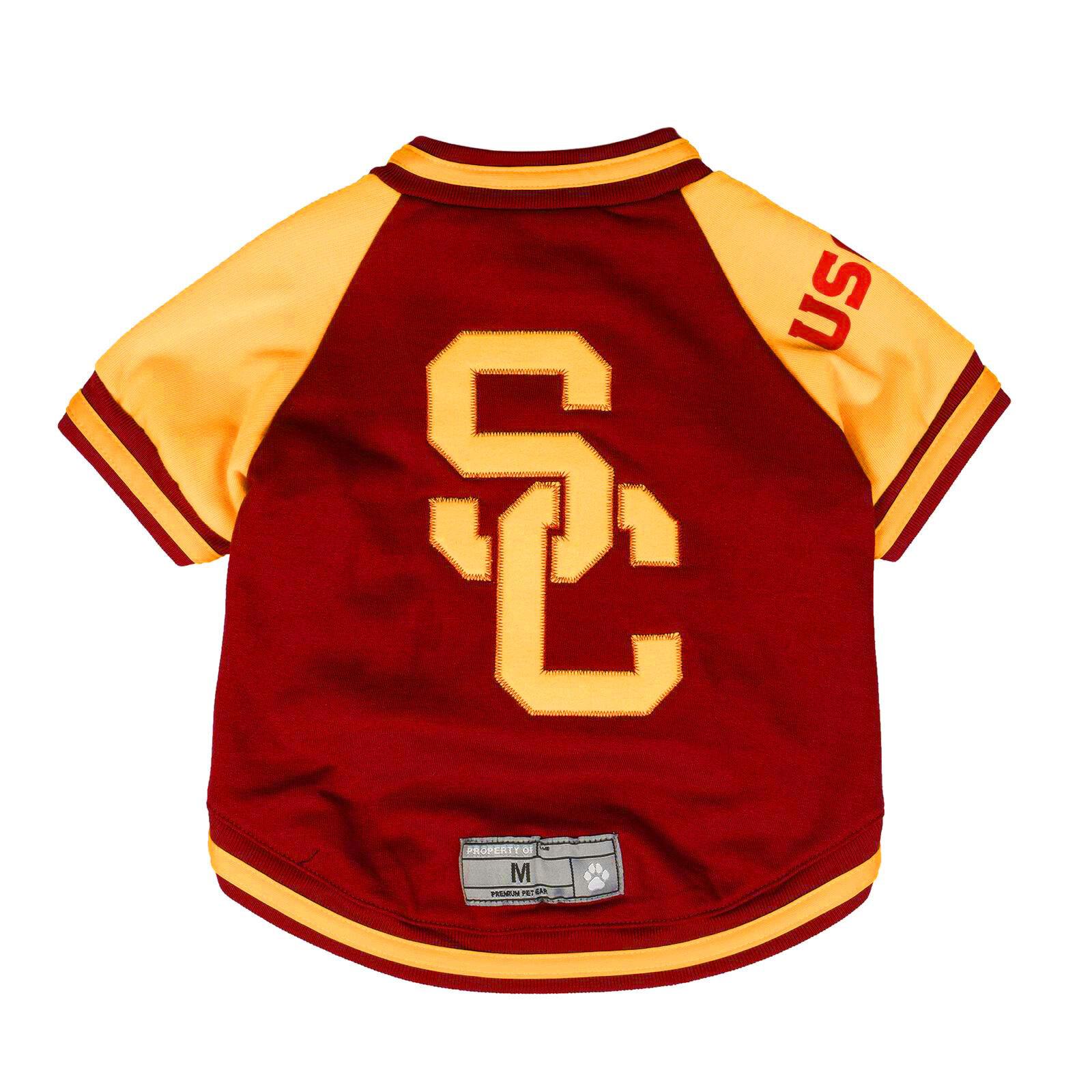 USC Trojans Cardinal SC Interlock Contrast Color Pet Letterman Jacket